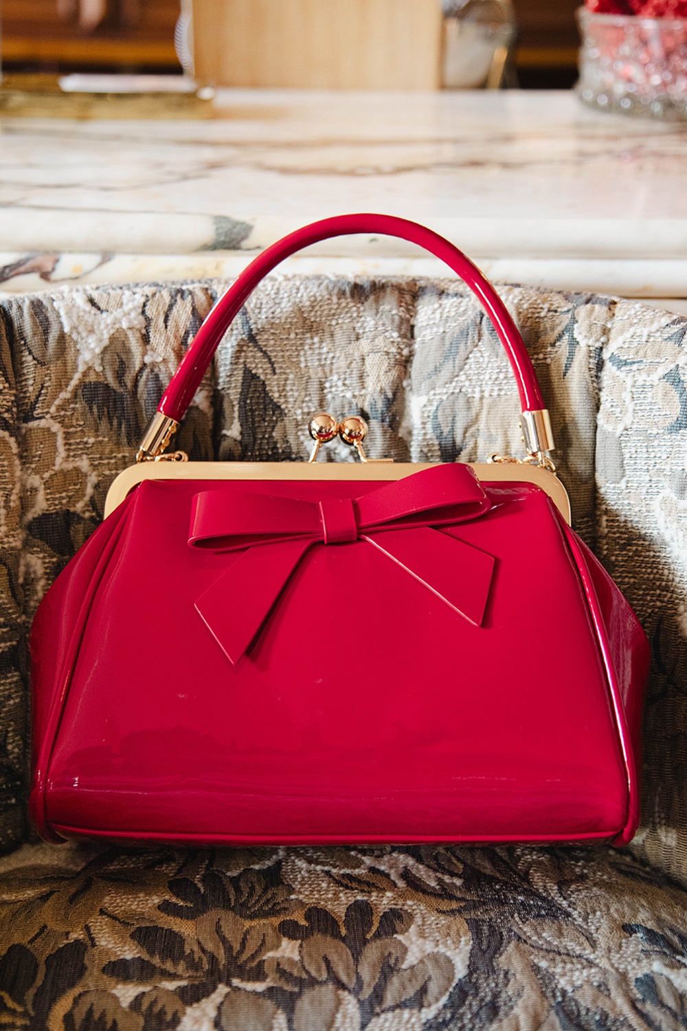 Banned Retro - California Nights lak handtas in rood