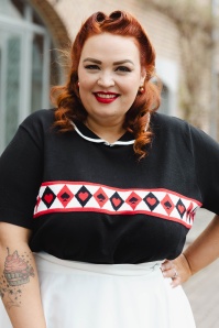 Banned Retro - Mila Ace gebreid truitje in zwart