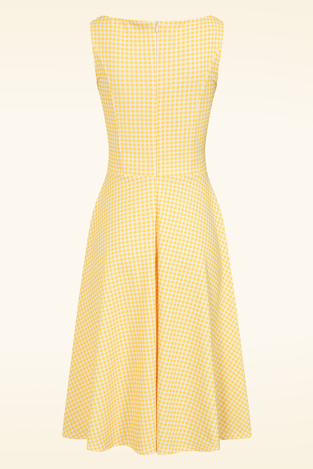 Vintage Chic for Topvintage - Topvintage exclusive ~ Julie Gingham swing jurk in geel en wit 2