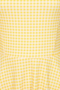 Vintage Chic for Topvintage - Topvintage exclusive ~ Julie Gingham swing jurk in geel en wit 3