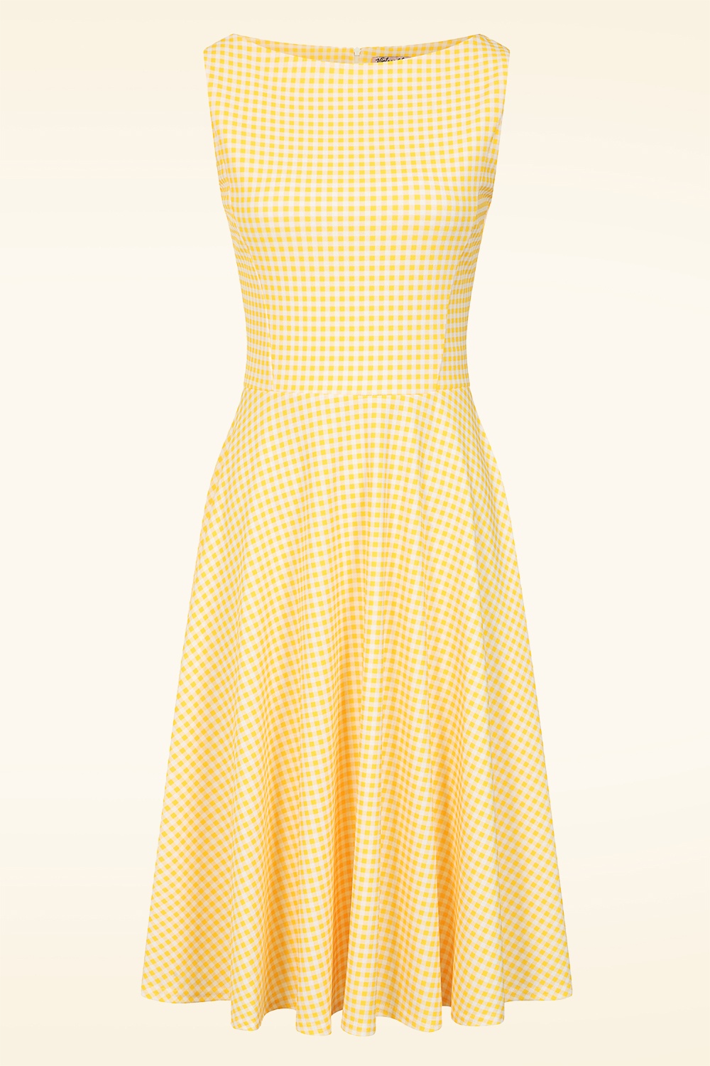 Vintage Chic for Topvintage - Topvintage exclusive ~ Julie Gingham swing jurk in geel en wit