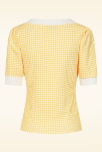 Vintage Chic for Topvintage - Topvintage exclusive ~ Cleo gingham top in geel en wit 2