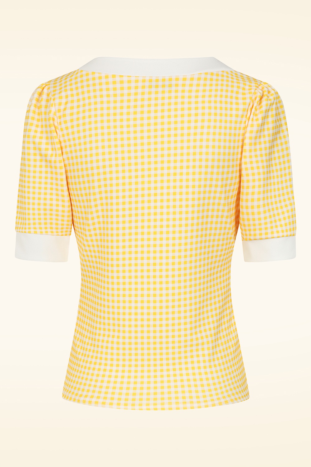 Vintage Chic for Topvintage - Topvintage exclusive ~ Cleo gingham top in geel en wit 2