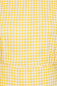 Vintage Chic for Topvintage - Topvintage exclusive ~ Cleo gingham top in geel en wit 3