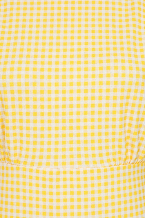 Vintage Chic for Topvintage - Topvintage exclusive ~ Cleo gingham top in geel en wit 3