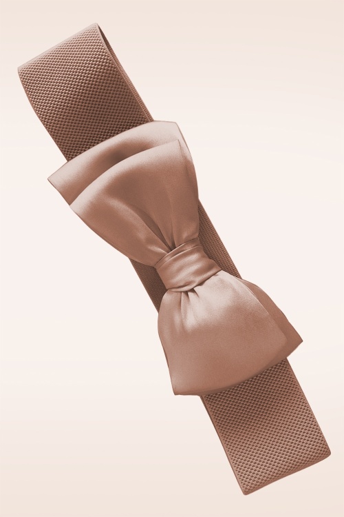 Banned Retro - Bella Bow riem in taupe