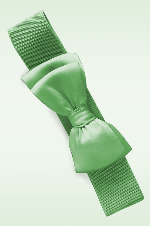 Banned Retro - Bella Bow riem in zeegroen