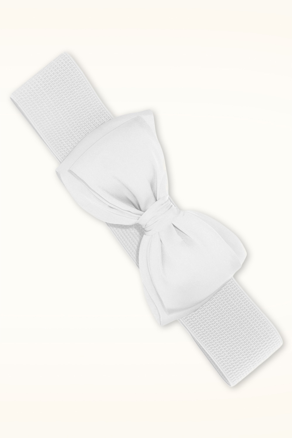 Banned Retro - Bella Bow riem in sneeuwwit