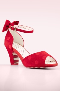 Lola Ramona - Ava Valentina suède pumps in rood 4