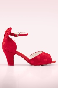 Lola Ramona - Ava Valentina suède pumps in rood 3