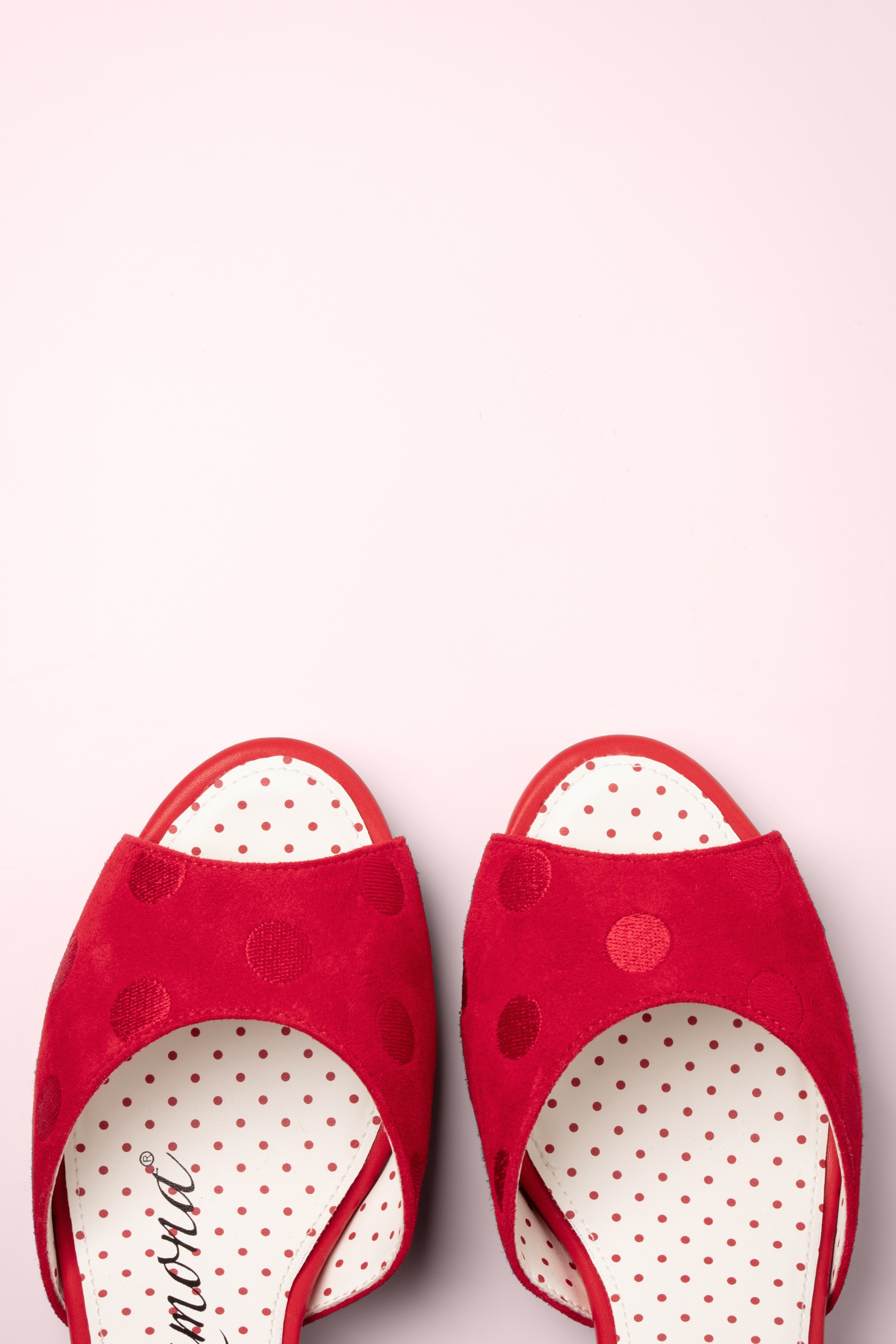 Lola Ramona - Ava Valentina suède pumps in rood 5