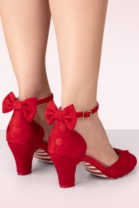 Lola Ramona - Ava Valentina suède pumps in rood 2