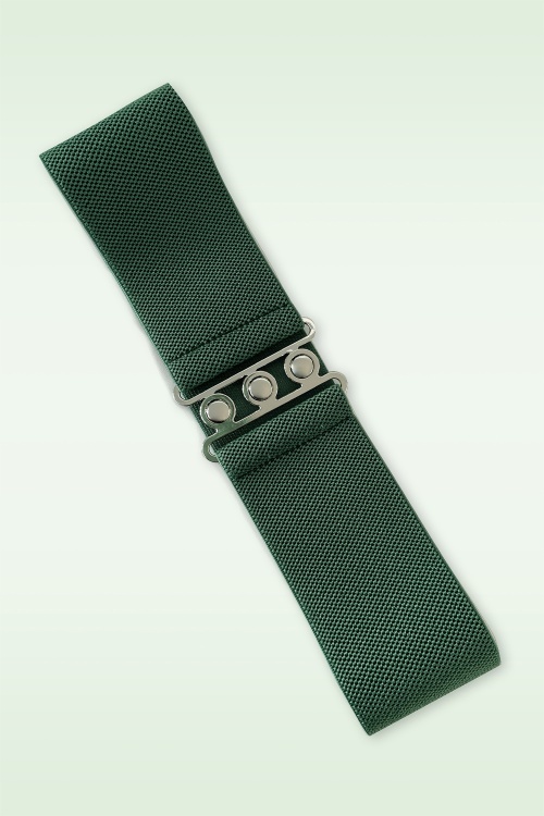 Banned Retro - Lauren Vintage stretcht riem in dennengroen