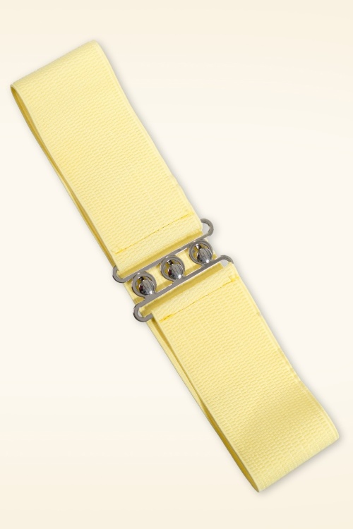 Banned Retro - Lauren Vintage Stretch Belt in zachtgeel