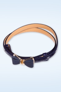 Banned Retro - Ocean Avenue strikriem in nachtblauw