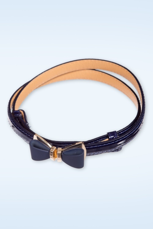 Banned Retro - Ocean Avenue strikriem in nachtblauw