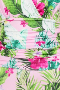 Vintage Chic for Topvintage - Topvintage exclusive ~ Grecian Tropical Parrot maxi jurk in roze en multi 2