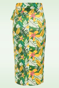 Vintage Chic for Topvintage - Topvintage exclusive ~ Isla Paradise wikkelrok in groen en multi 3