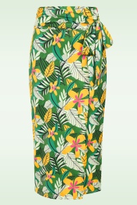 Vintage Chic for Topvintage - Topvintage exclusive ~ Isla Paradise wikkelrok in groen en multi