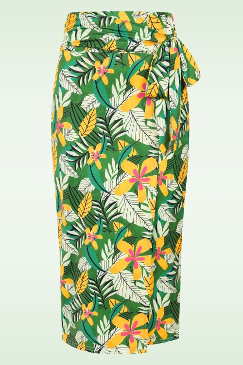 Vintage Chic for Topvintage - Topvintage exclusive ~ Isla Paradise wikkelrok in groen en multi