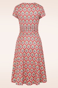 Vintage Chic for Topvintage - Topvintage exclusive ~ Suki Knotted slinky jurk in koraal en multi 3