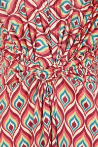 Vintage Chic for Topvintage - Topvintage exclusive ~ Suki Knotted slinky jurk in koraal en multi 2