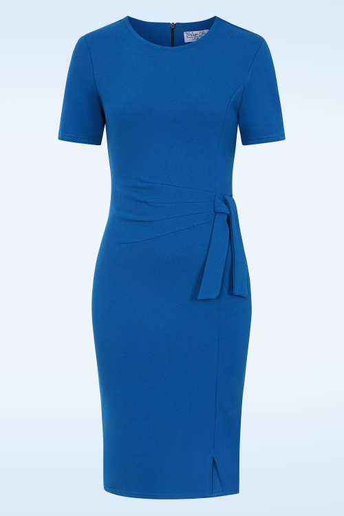 Vintage Chic for Topvintage - Topvintage exclusive ~ Victoria pencil jurk in koningsblauw