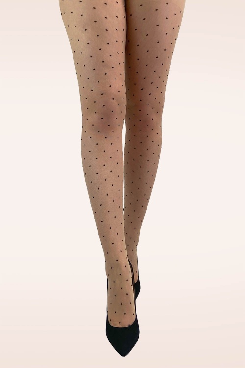 Pamela Mann - Premium Dotty panty met naad in neutraal 2