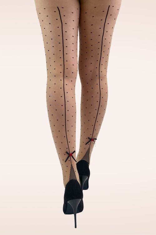Pamela Mann - Premium Dotty panty met naad in neutraal 3