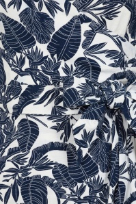 Glamour Bunny - Topvintage exclusive ~ Natalia Tropical pencil jurk in wit en navy 5