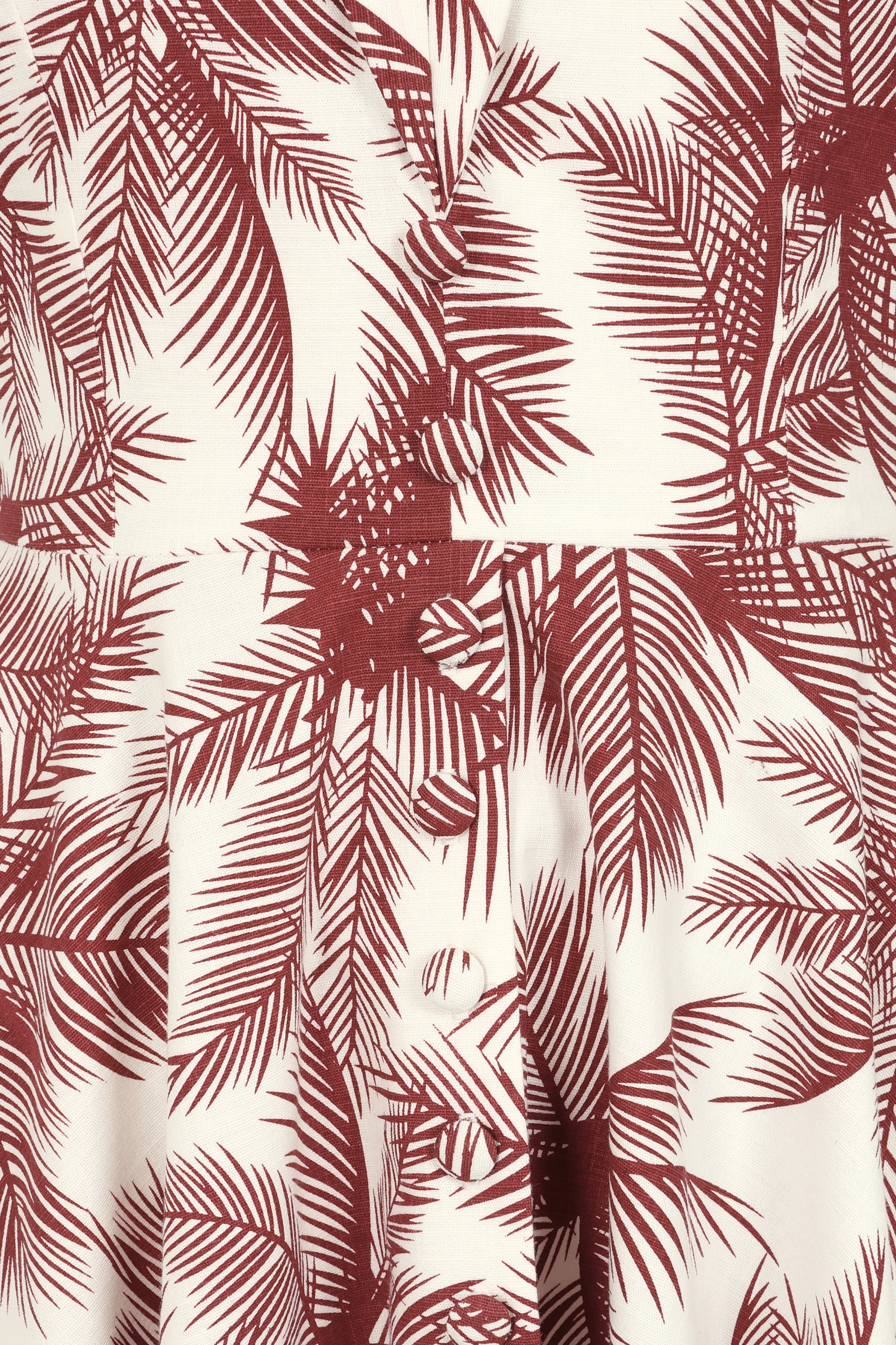 Glamour Bunny - Topvintage exclusive ~ Yade Tropical swing jurk in wit en roestrood 5