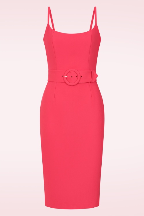 Glamour Bunny - Topvintage exclusive ~ Joanie pencil jurk met bolero in koraal 4