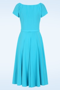 Glamour Bunny - Topvintage exclusive ~ Marilyn swing jurk in hemelsblauw 4