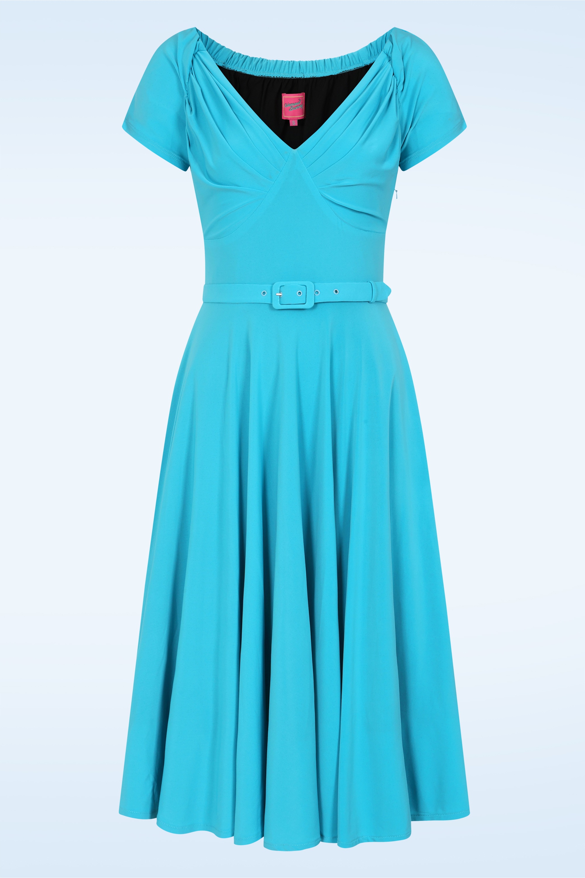 Glamour Bunny - Topvintage exclusive ~ Marilyn swing jurk in hemelsblauw 2