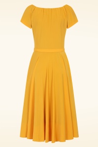 Glamour Bunny - Topvintage exclusive ~ Marilyn swing jurk in bumblebee geel 4