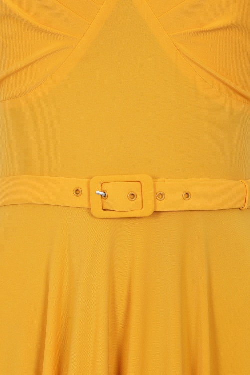 Glamour Bunny - Topvintage exclusive ~ Marilyn swing jurk in bumblebee geel 5