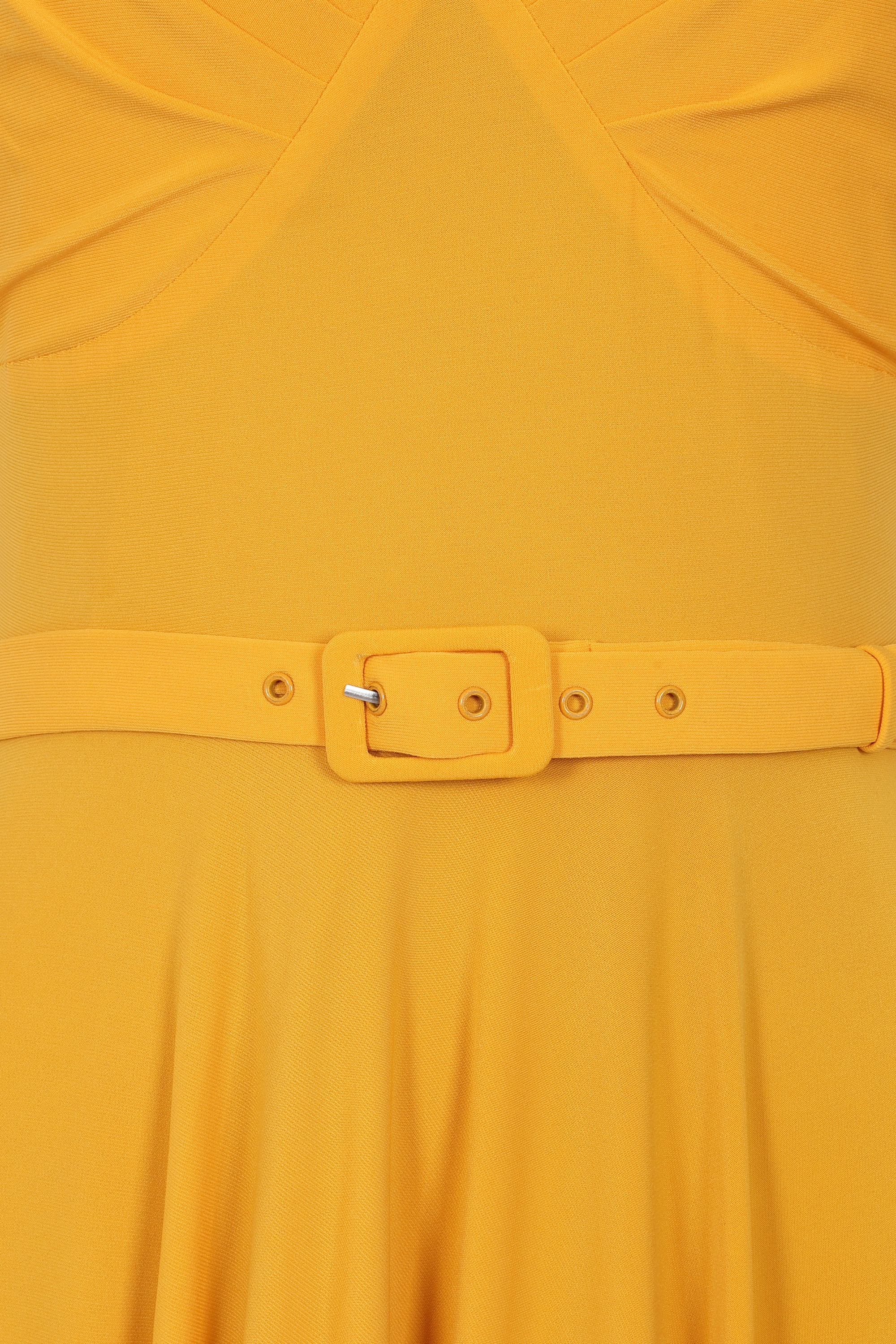 Glamour Bunny - Topvintage exclusive ~ Marilyn swing jurk in bumblebee geel 5