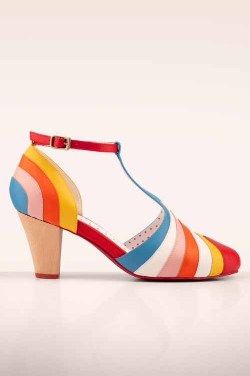 Lola Ramona - Elsie Retro t-strap pumps in multi 2