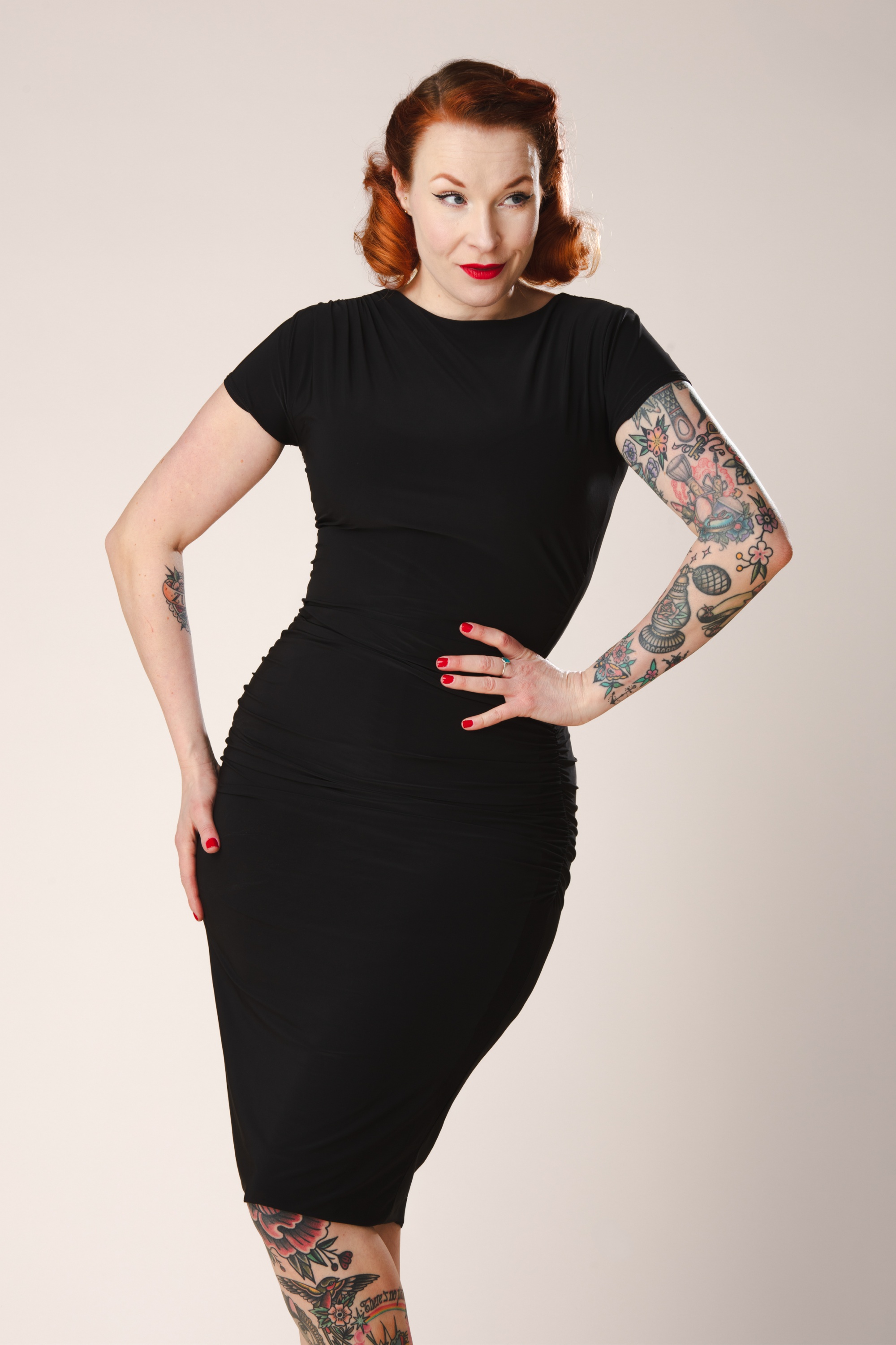 Vintage Chic for Topvintage - Topvintage exclusive ~ Rachel pencil jurk in zwart