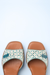 Nemonic - Attica Leather Platform sandalen in blauw 2