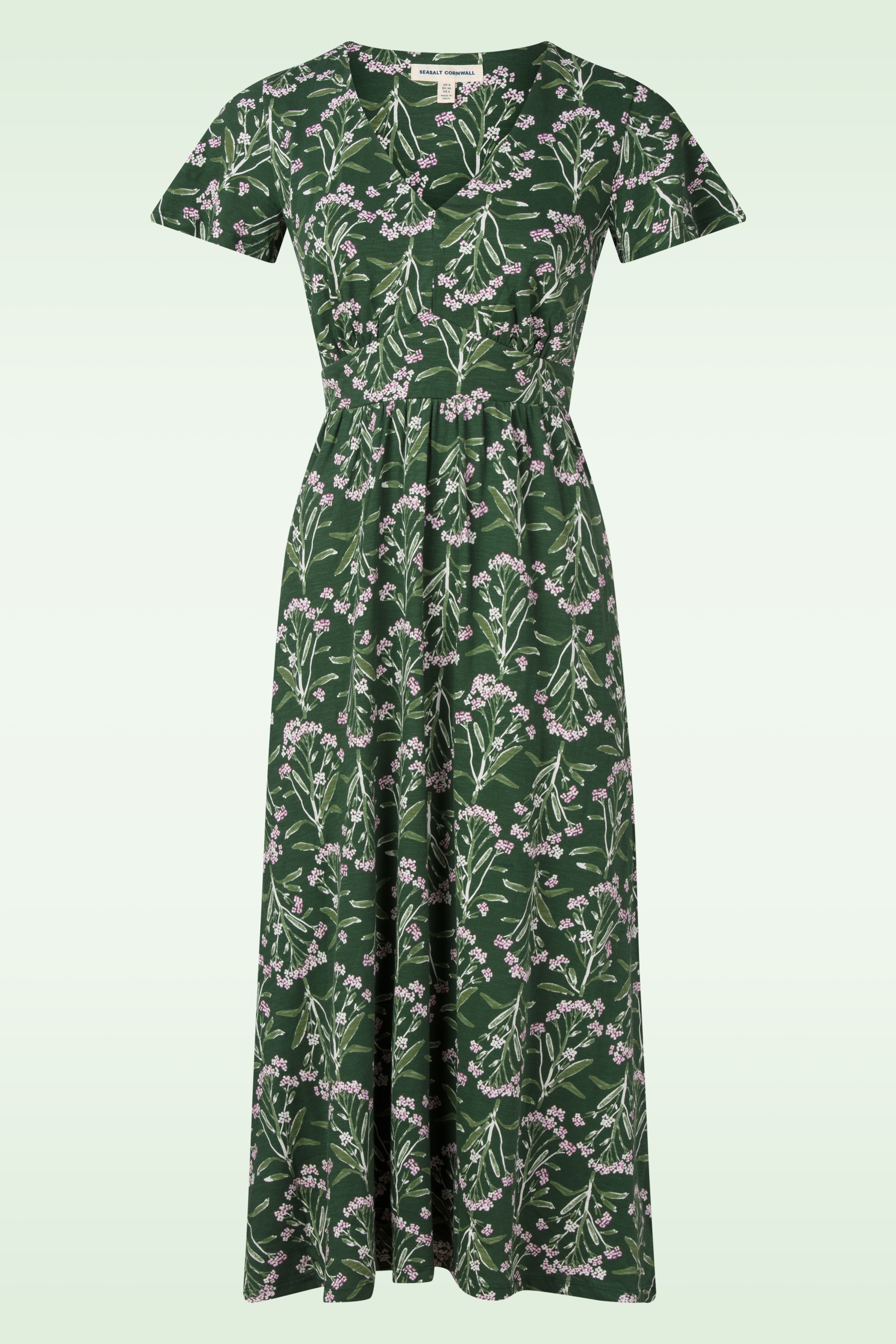 Seasalt - Chateaux Cotton midaxi jurk in yarrow study treetop