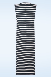 You’re My Lobster by K-design - Marina Stripe katoenen maxi jurk in marineblauw en wit 4