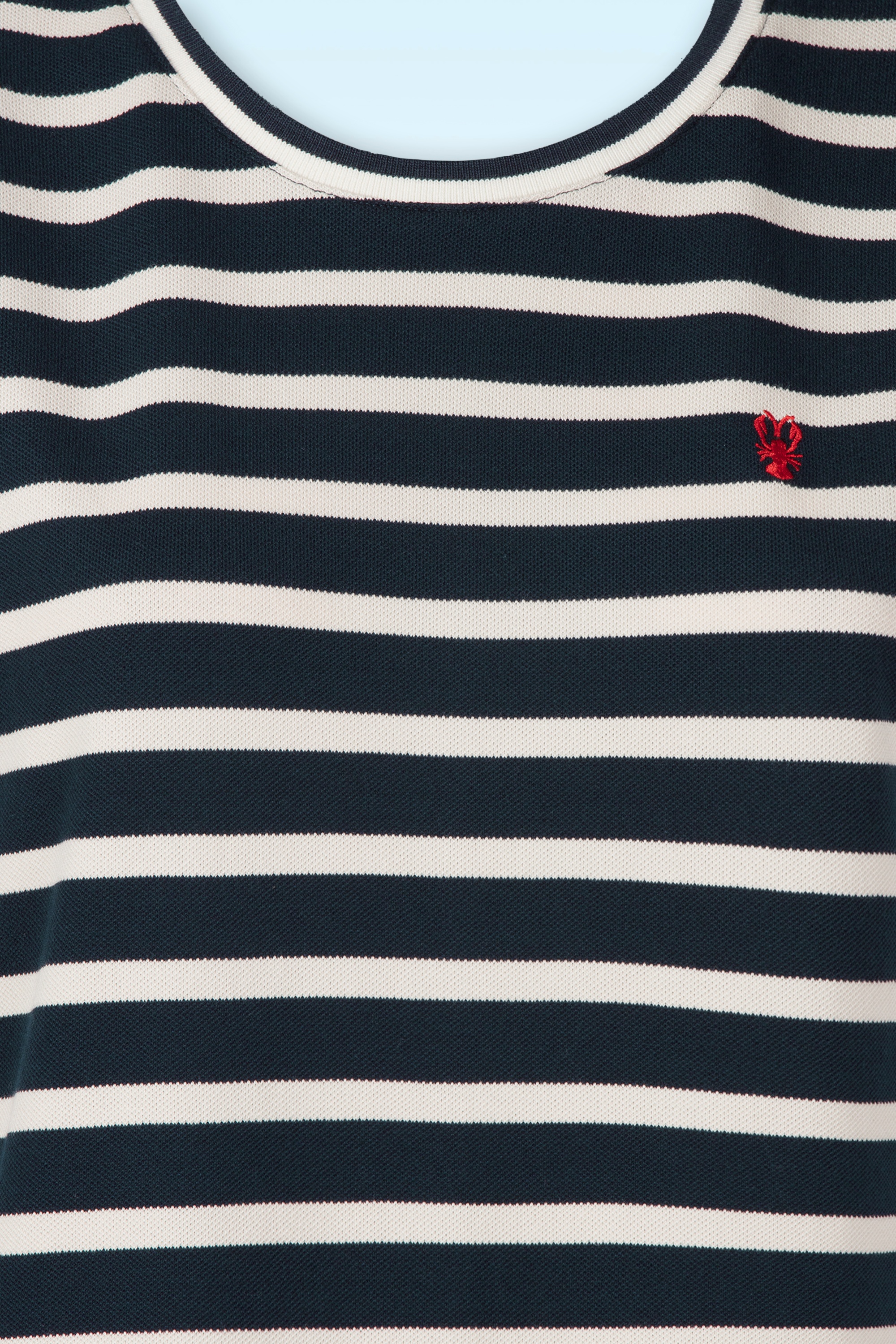 You’re My Lobster by K-design - Marina Stripe katoenen maxi jurk in marineblauw en wit 3