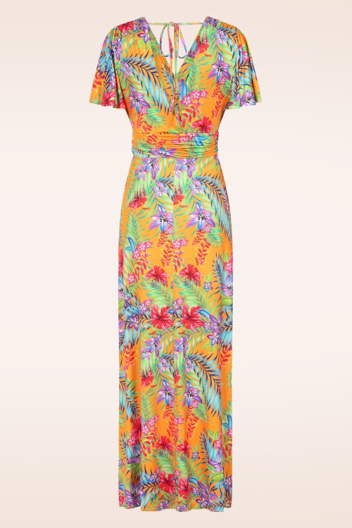 Vintage Chic for Topvintage - Topvintage exclusive ~ Malia Tropical maxi jurk in geel en multi 3