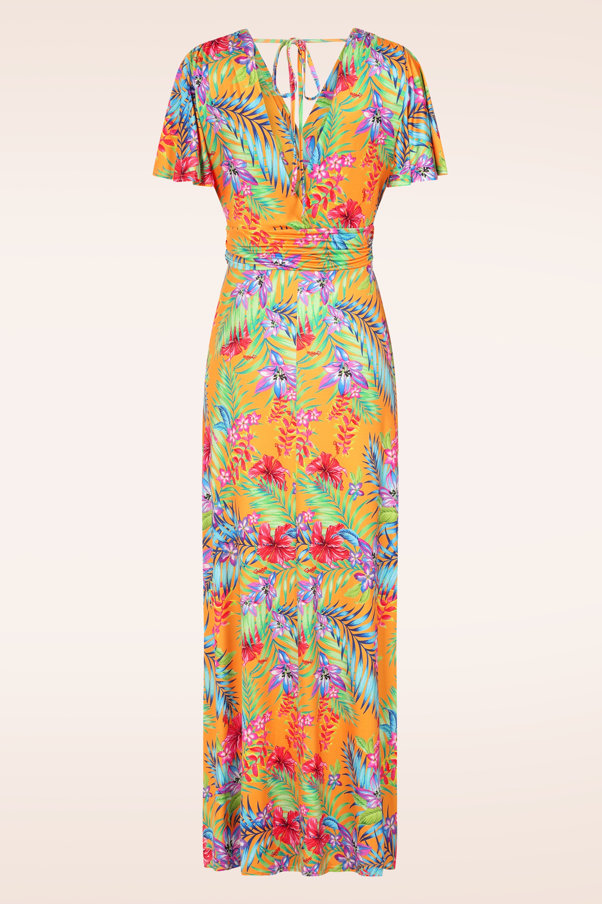 Vintage Chic for Topvintage - Topvintage exclusive ~ Malia Tropical maxi jurk in geel en multi 3