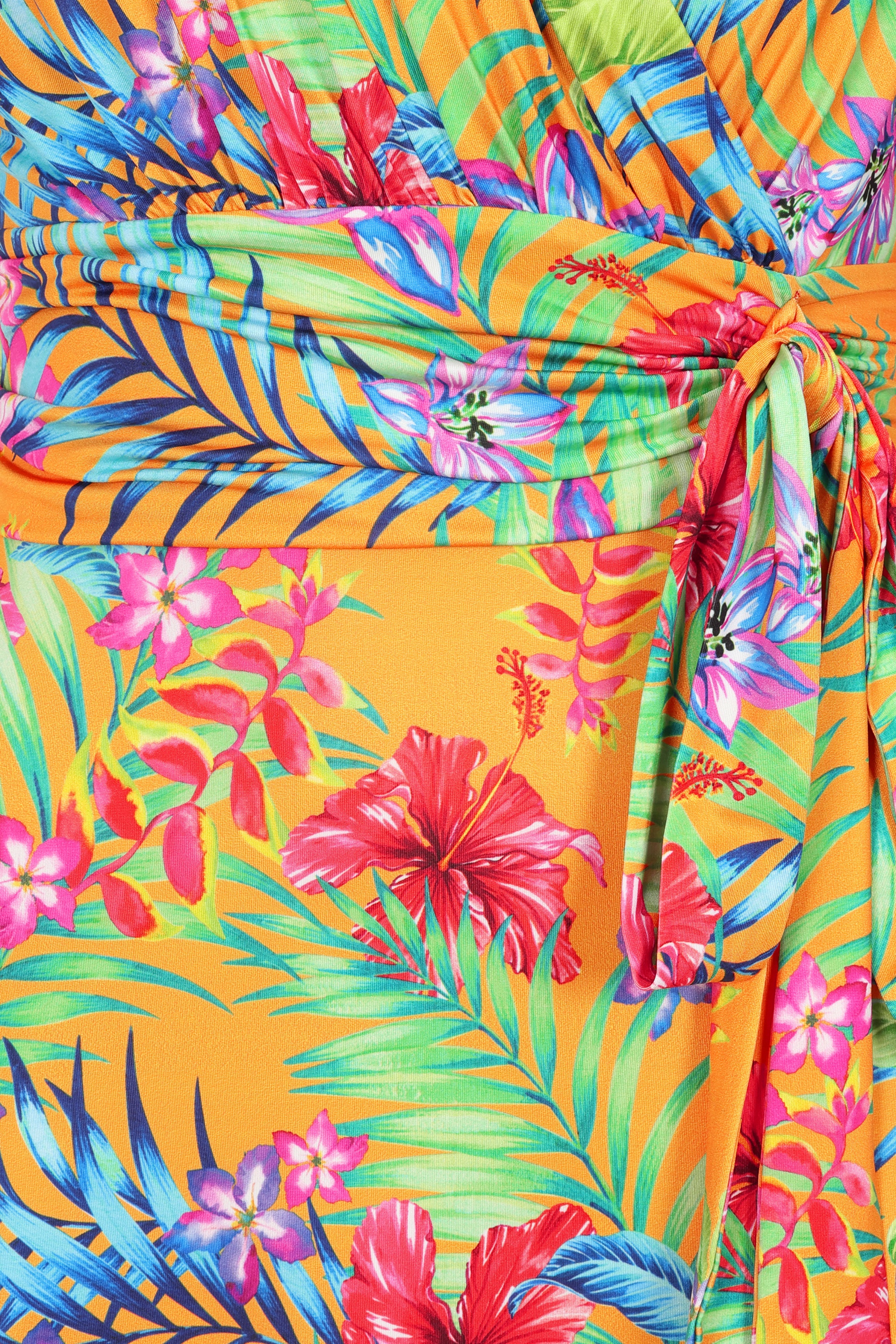 Vintage Chic for Topvintage - Topvintage exclusive ~ Malia Tropical maxi jurk in geel en multi 2