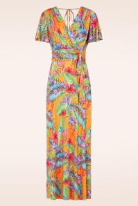 Vintage Chic for Topvintage - Topvintage exclusive ~ Malia Tropical maxi jurk in geel en multi