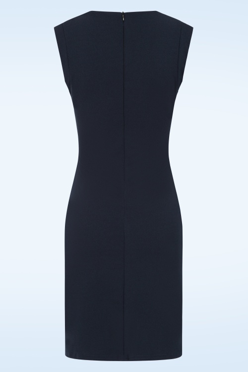 Vintage Chic for Topvintage - Topvintage exclusive ~ Daphne Mod jurk in navy en rood 3