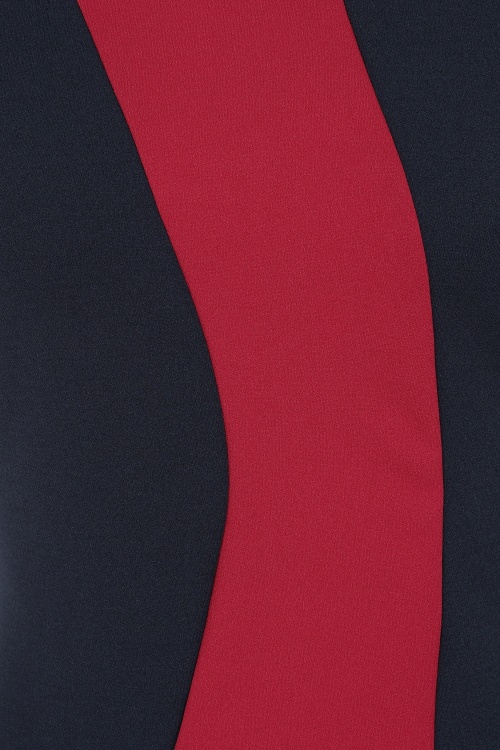 Vintage Chic for Topvintage - Topvintage exclusive ~ Daphne Mod jurk in navy en rood 2