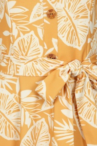 Vintage Chic for Topvintage - Topvintage exclusive ~ Kiana Tropical swing jurk in mosterdgeel 2